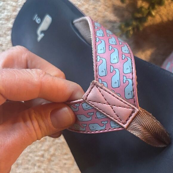 Vineyard Vines Pink and Navy Sandals - Picture 2 of 12